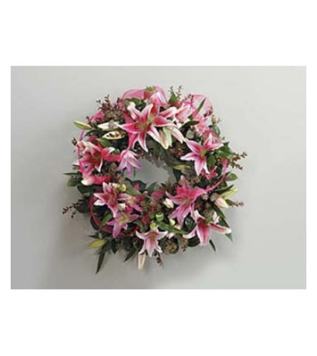 Lily and Eucalyptus Wreath