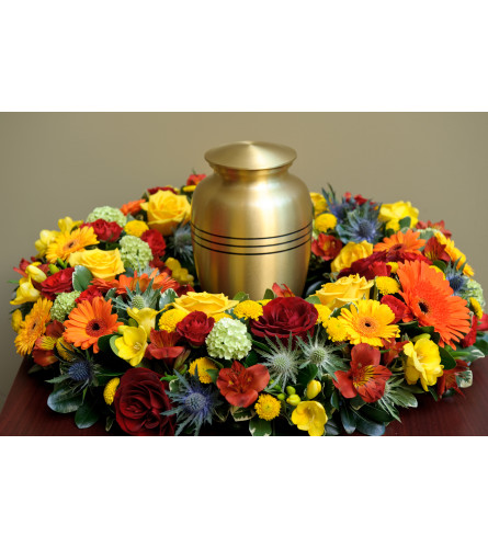 Wreath with Spray Roses. An arrangement by Enchanted Florist.