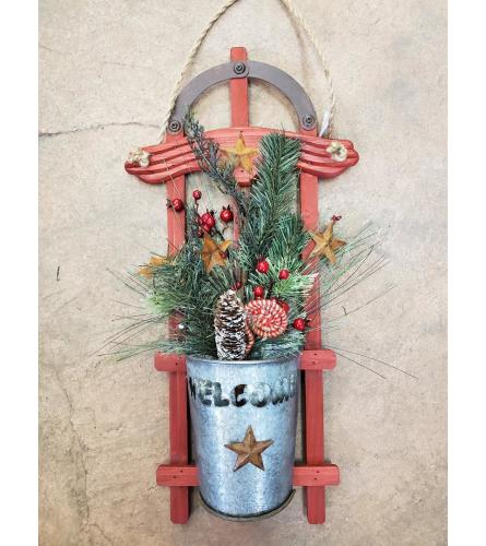 Red Sleigh Door Hanger