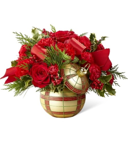 Golden Plaid Holiday Delight Bouquet