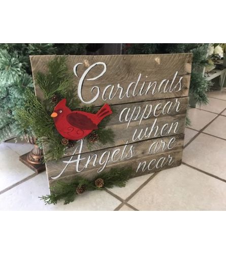 Wooden Cardinal Sign