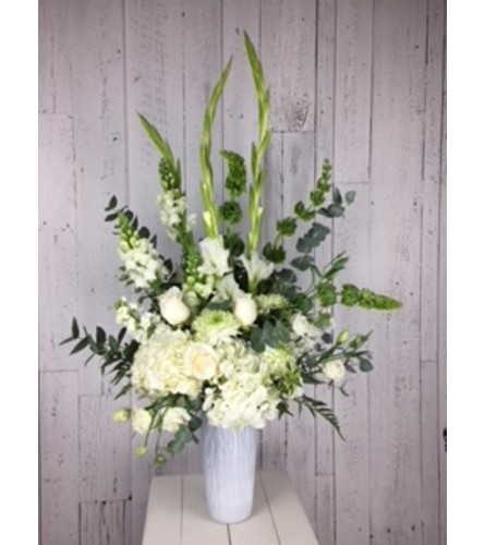 White Flower Bouquet With White Roses