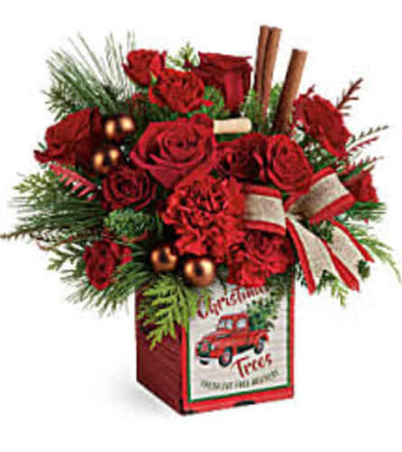 Teleflora's Merry Vintage Christmas Bouquet Tin 2019