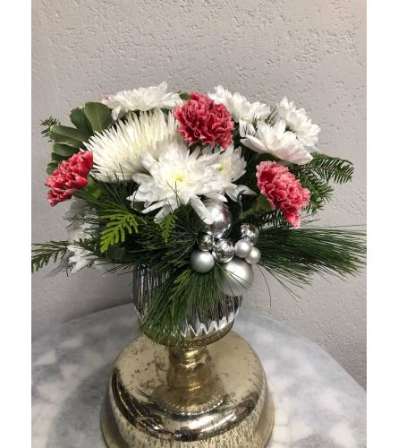 Silver Snow Bells Arrangement