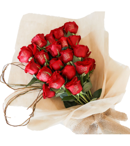 BOUQUET with "HAPPY BIRTHDAY " message.