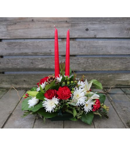 2 Candle Christmas Arrangement