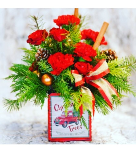 Merry Vintage Christmas Truck Bouquet