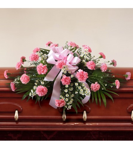 Casket Spray-Carnations-Pink