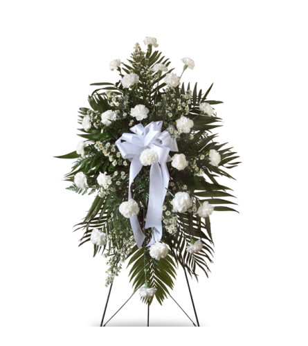 White Carnation Standing Spray
