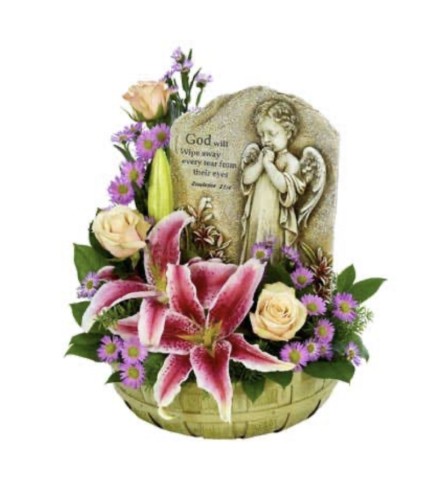 Praying Angel Tribute Basket