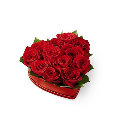 FTD6R Lovely Red Rose Heart Box