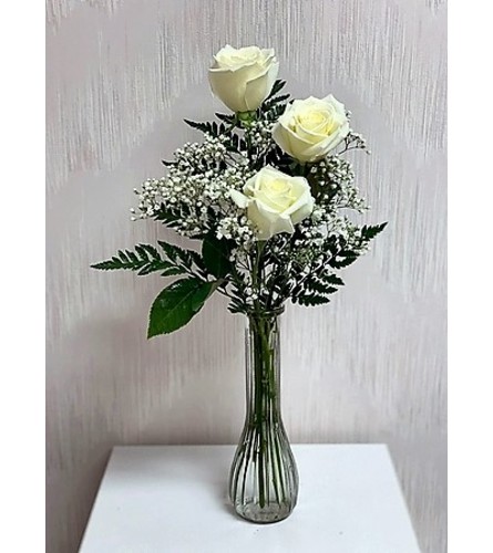 Bud Vase-White Roses