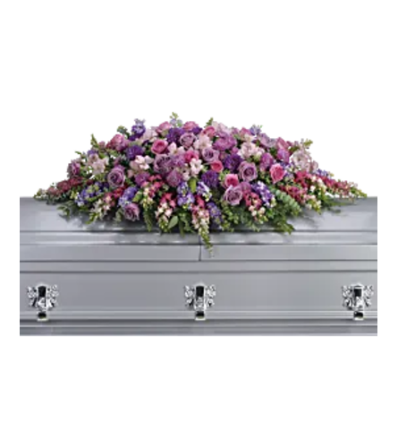 Beautiful Lavender Tribute Casket Spray