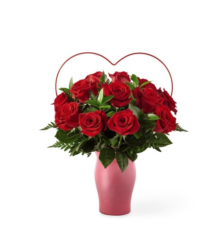 The FTD Cupid's Heart™ Red Rose Bouquet