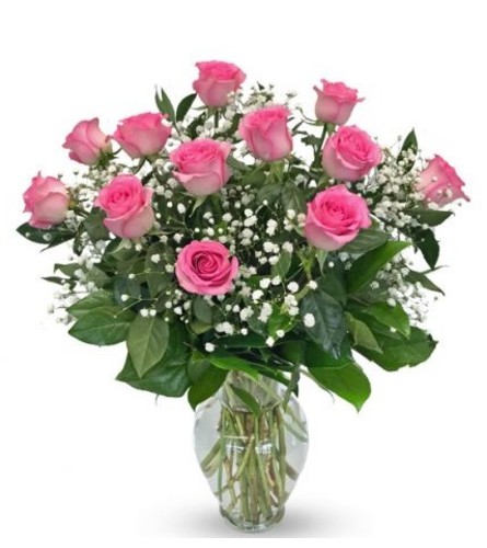 1 Dozen Pink Roses