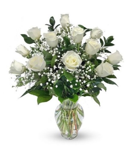 1 Dozen White Roses