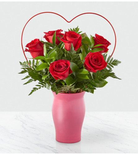 The Cupid's Heart Red Rose Bouquet