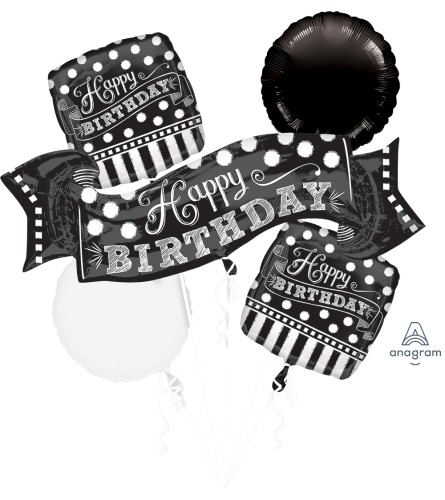 Black and White Caulk Board Balloon Bouquet