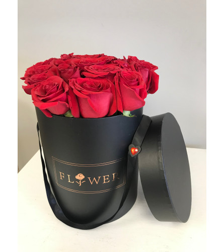 Luxury Red Rose Hat Box