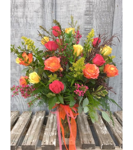 2 Dozen Mixed Roses & Filler Flowers