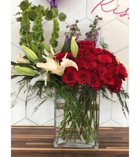 Elevated Two Dozen Roses @ Charming