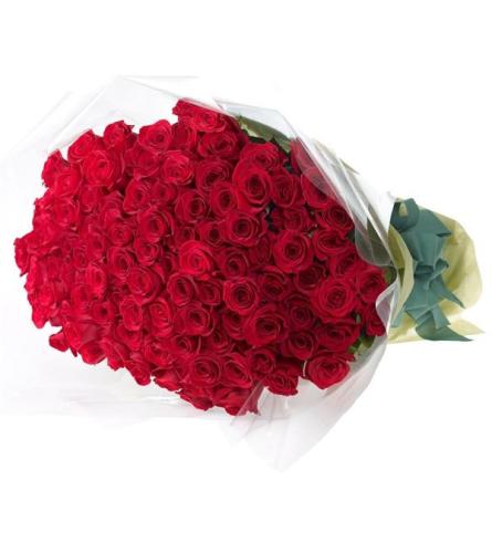 99 Luxury Red Roses Wrapped