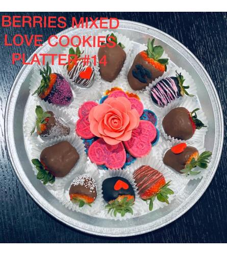 12Ct BERRIES MIX LOVE COOKIES PLATTER