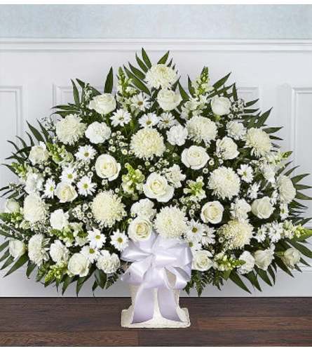 Funeral Floor Basket- All White