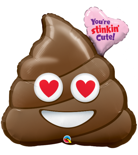 Stinking Cute Poop Emoji 31" Foil Balloon