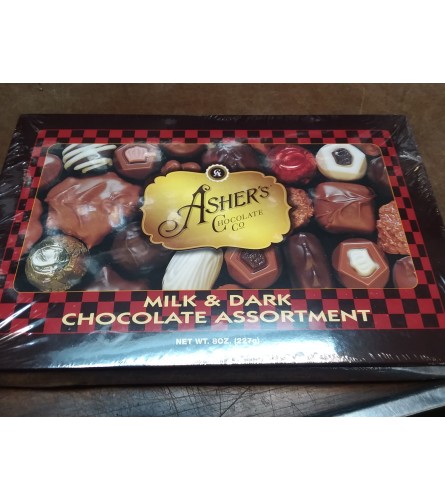 Asher's Chocolate Asst Milk & Dark 8 oz