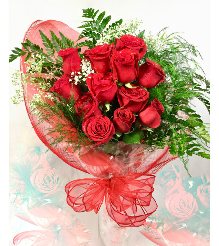 Because I Love You with 12 Red Roses Deluxe Wrap