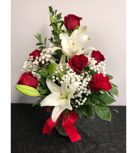 1/2 Dozen Roses and Lilys