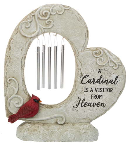 Cardinal Memorial Garden - Heart Windchimes Figurines