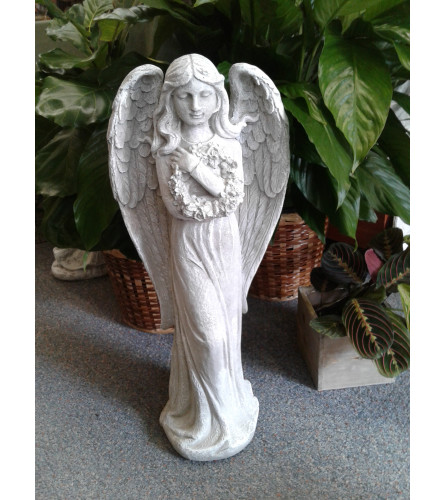 Angel Holding Wreath Memorial