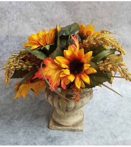 One of a Kind Sunflower Silk Arrangement