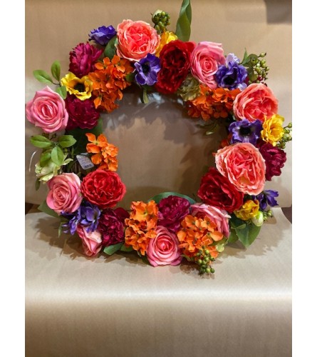 Over the Rainbow Floral Wreath