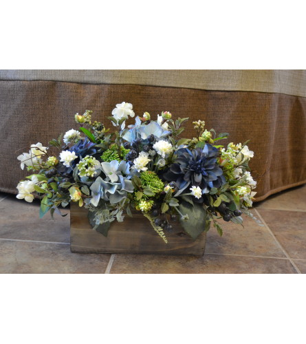 Berry Blue SILK table Centerpiece