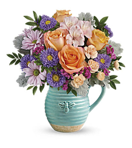 Busy Bee Pitcher Bouquet