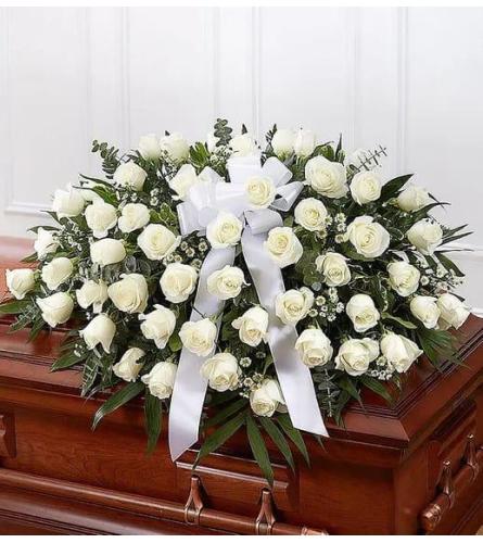 Casket Spray White Roses