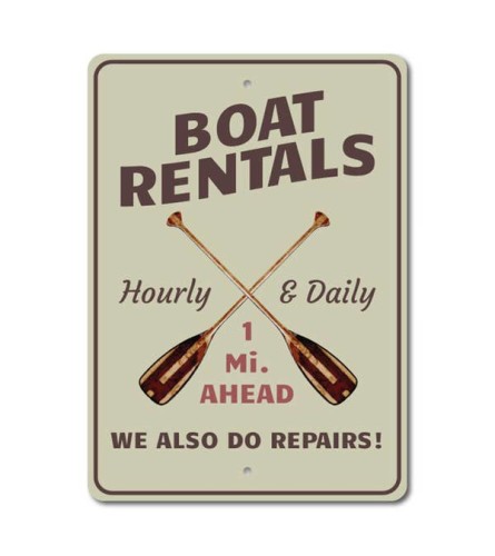 Boat Rental Mileage Sign. An arrangement by Thompson's Full Bloom.