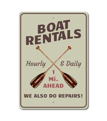 Boat Rental Mileage Sign