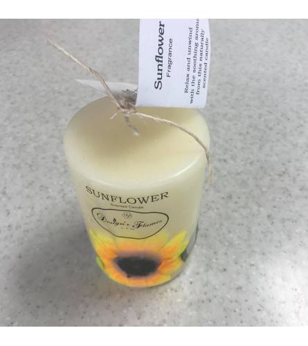 Pillar Candle Sunflower Scented (Individual or Set)