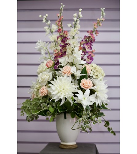 Beautiful Silk Florals in a Ceramic Vase