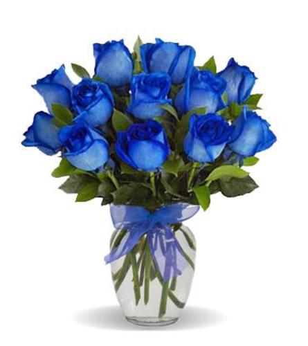 Bold Blue Roses In Love