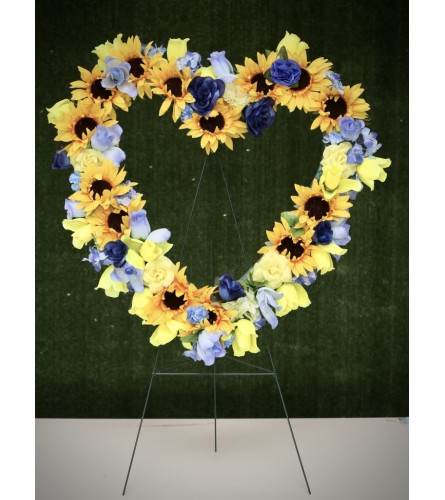 Artificial Floral Heart Wreath for Cemetery