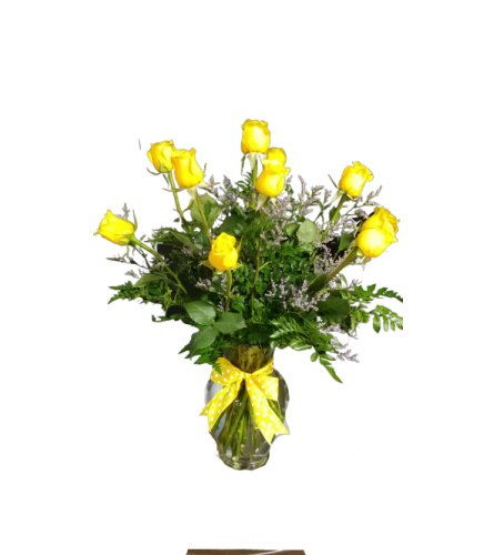 Sunny Yellow Roses - Standard. An arrangement by Pandora's Posies.