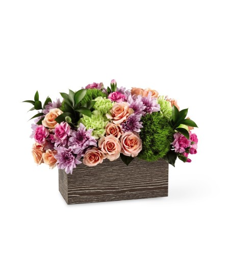 Simple Charm Wooden Box Bouquet