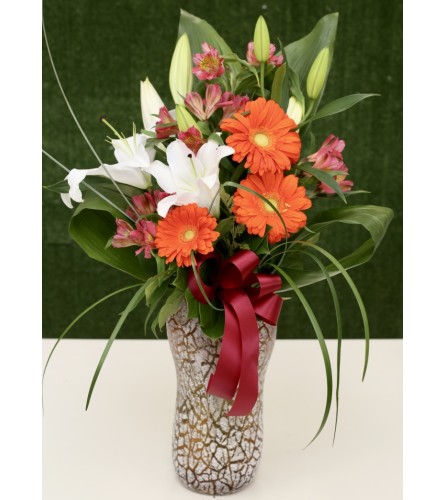 Nature's Charm Floral Arrangement in a Premium Artistic Vase