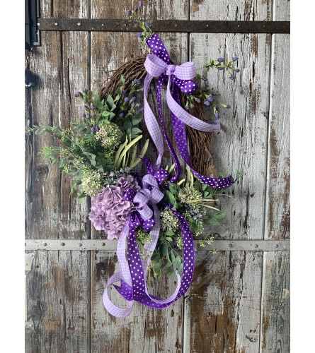 Purple Hydrangea Wreath