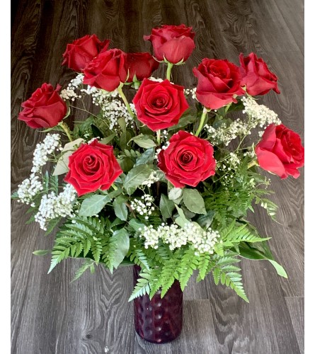 12 Long Stem Red Roses